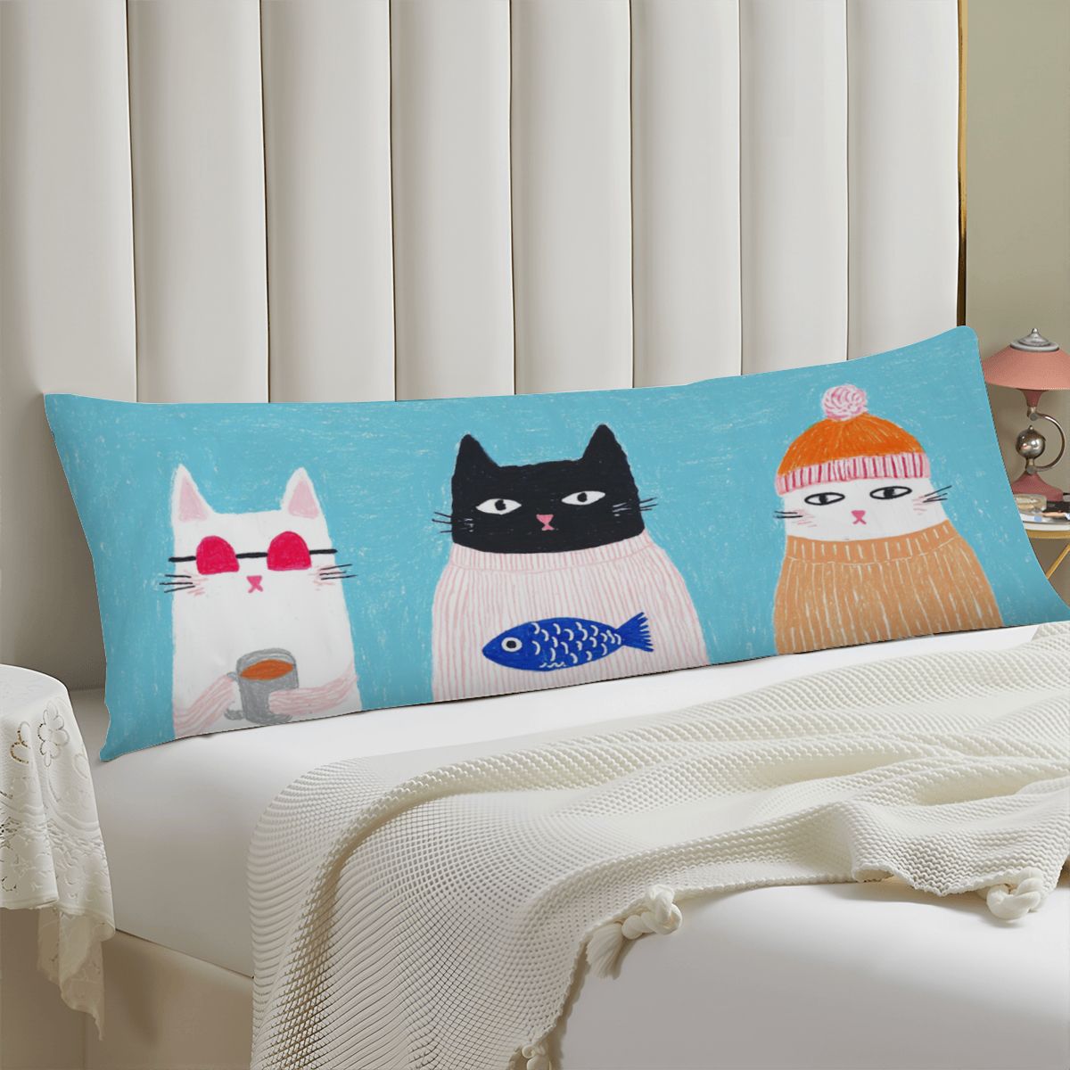 Housse de coussin de corps (Design sur un seul côté)