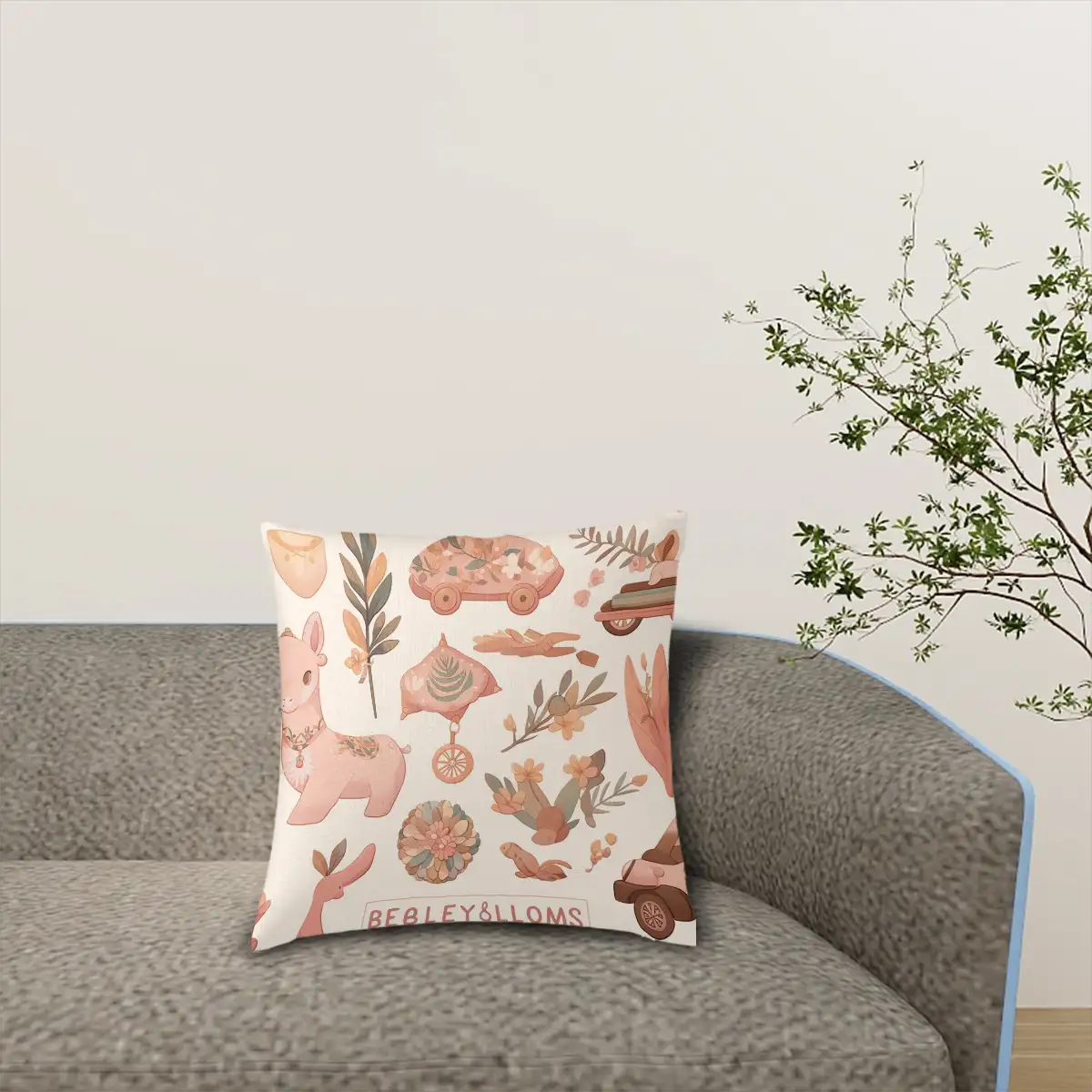 Plush Throw Pillow Covers (Single-Sided Design)