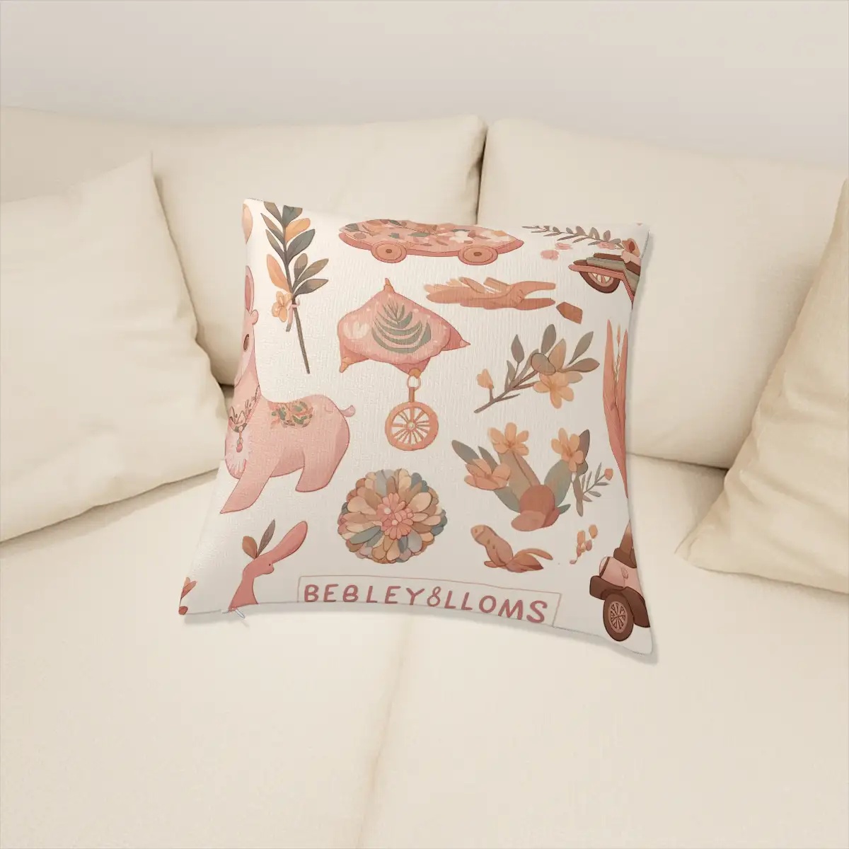 Plush Throw Pillow Covers (Single-Sided Design)