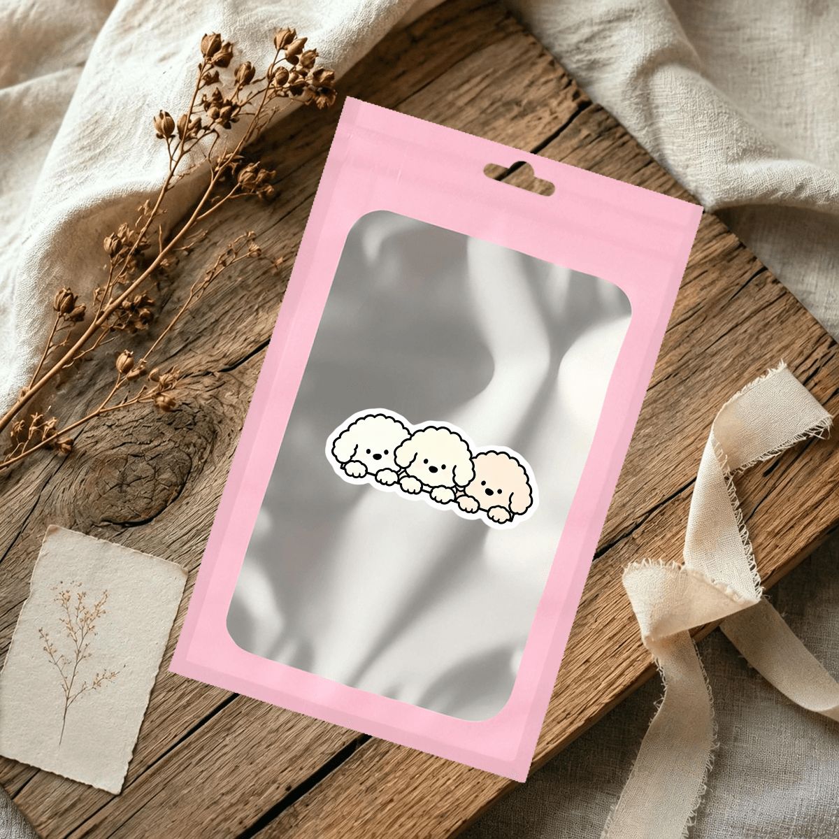 Pink Ziplock Bag-12x20cm