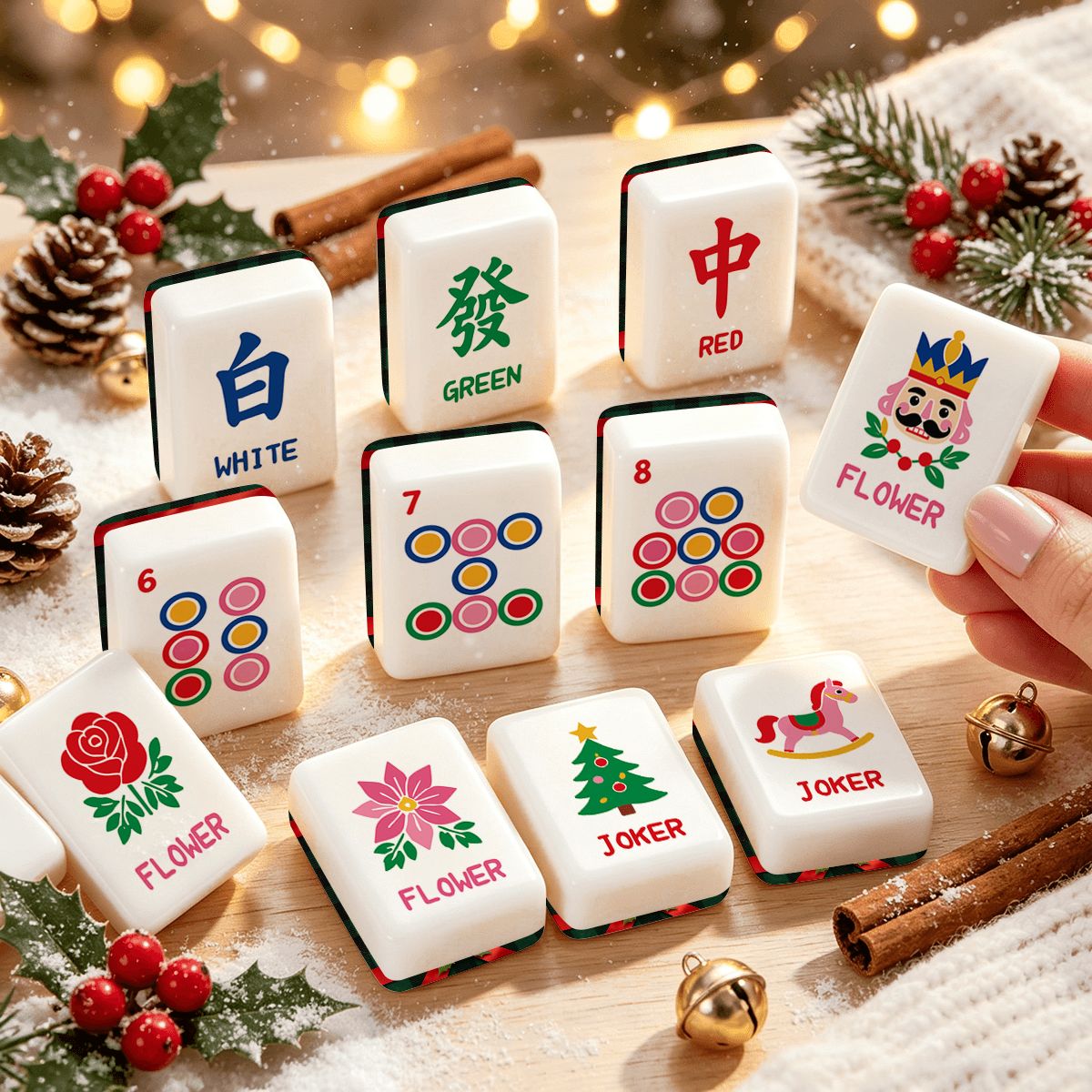 遊び心のあるワークショップ クリスマス麻雀牌