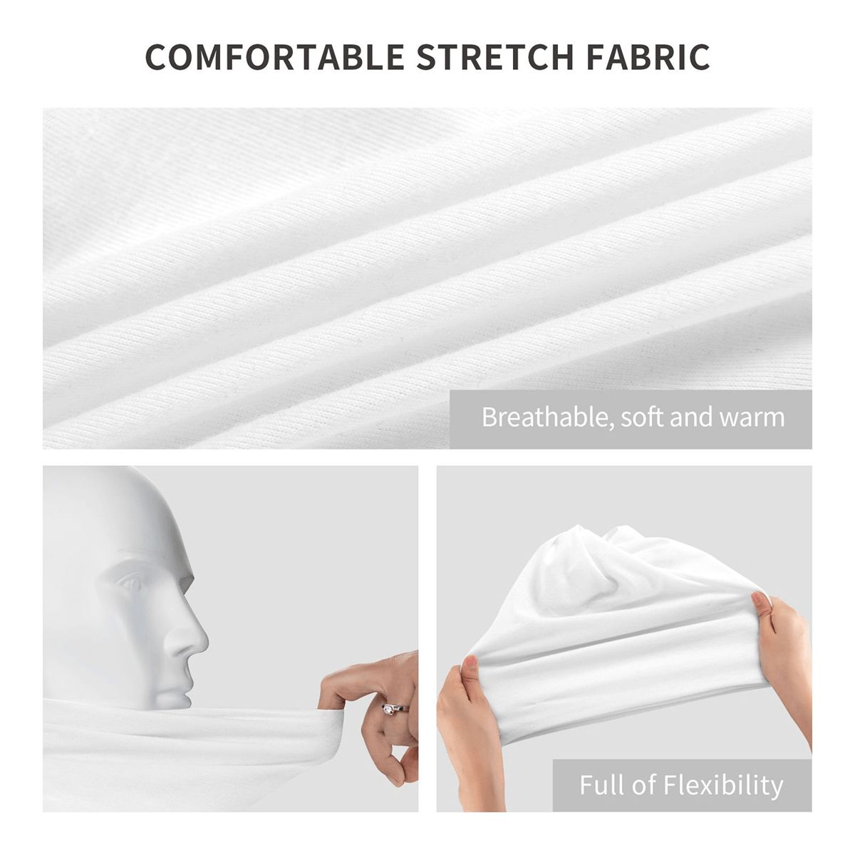 Ponytail Beanie Hat Convertible Neck Gaiter