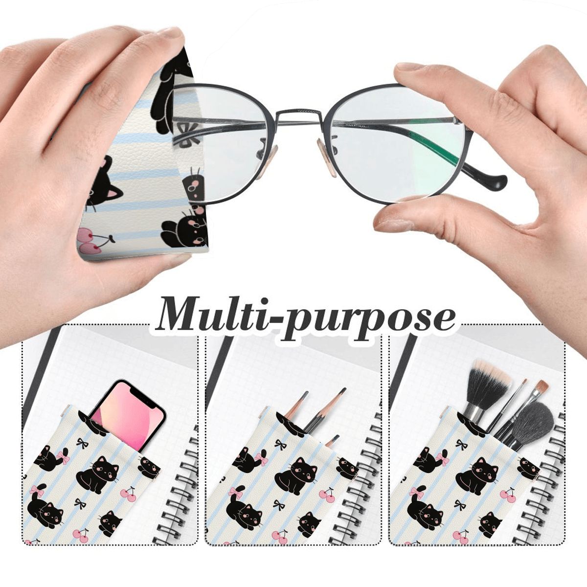 Squeeze Top Leather Glasses Case