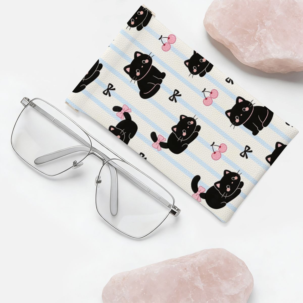 Squeeze Top Leather Glasses Case