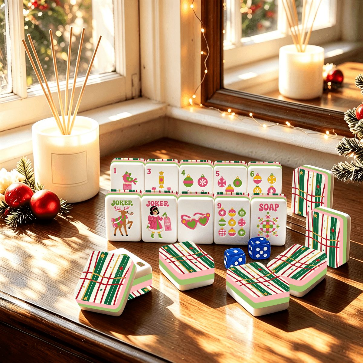プレッピー ピンク クリスマス 麻雀牌