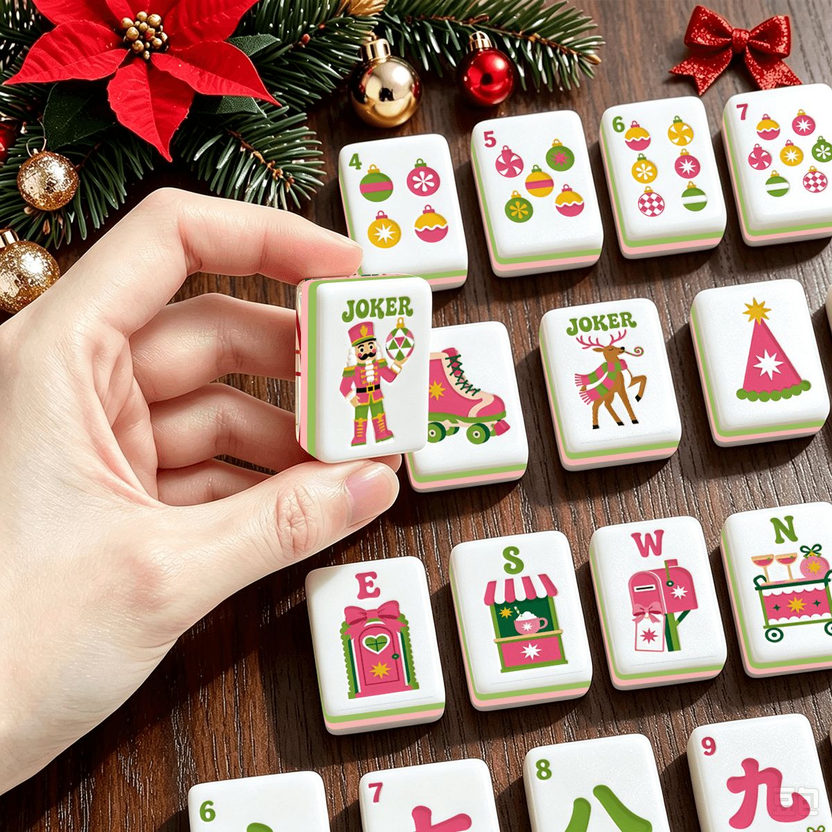 プレッピー ピンク クリスマス 麻雀牌