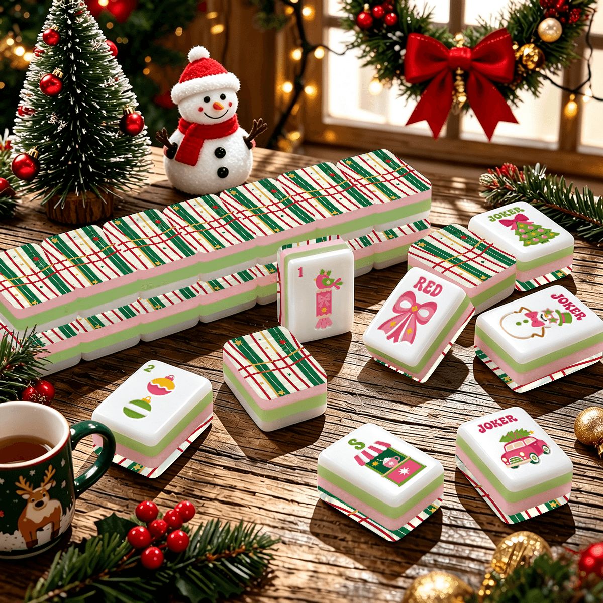 プレッピー ピンク クリスマス 麻雀牌