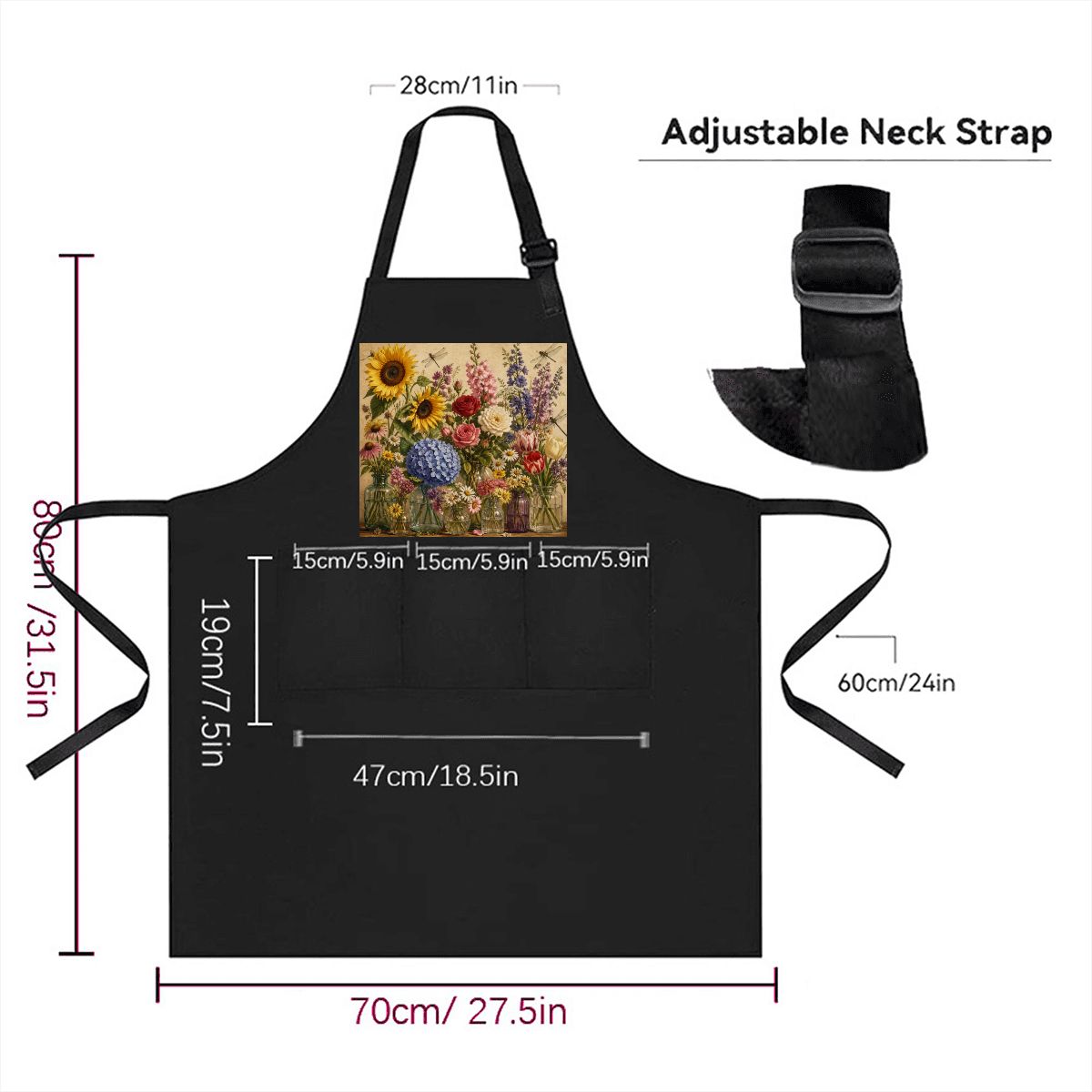 Printed Waterproof 3 Pocket Kitchen Apron