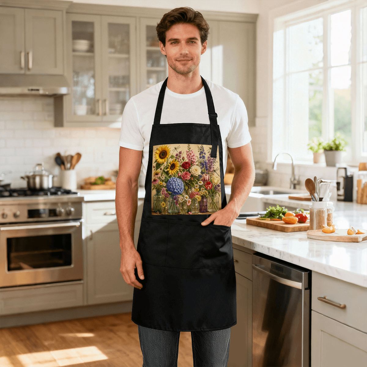 Printed Waterproof 3 Pocket Kitchen Apron