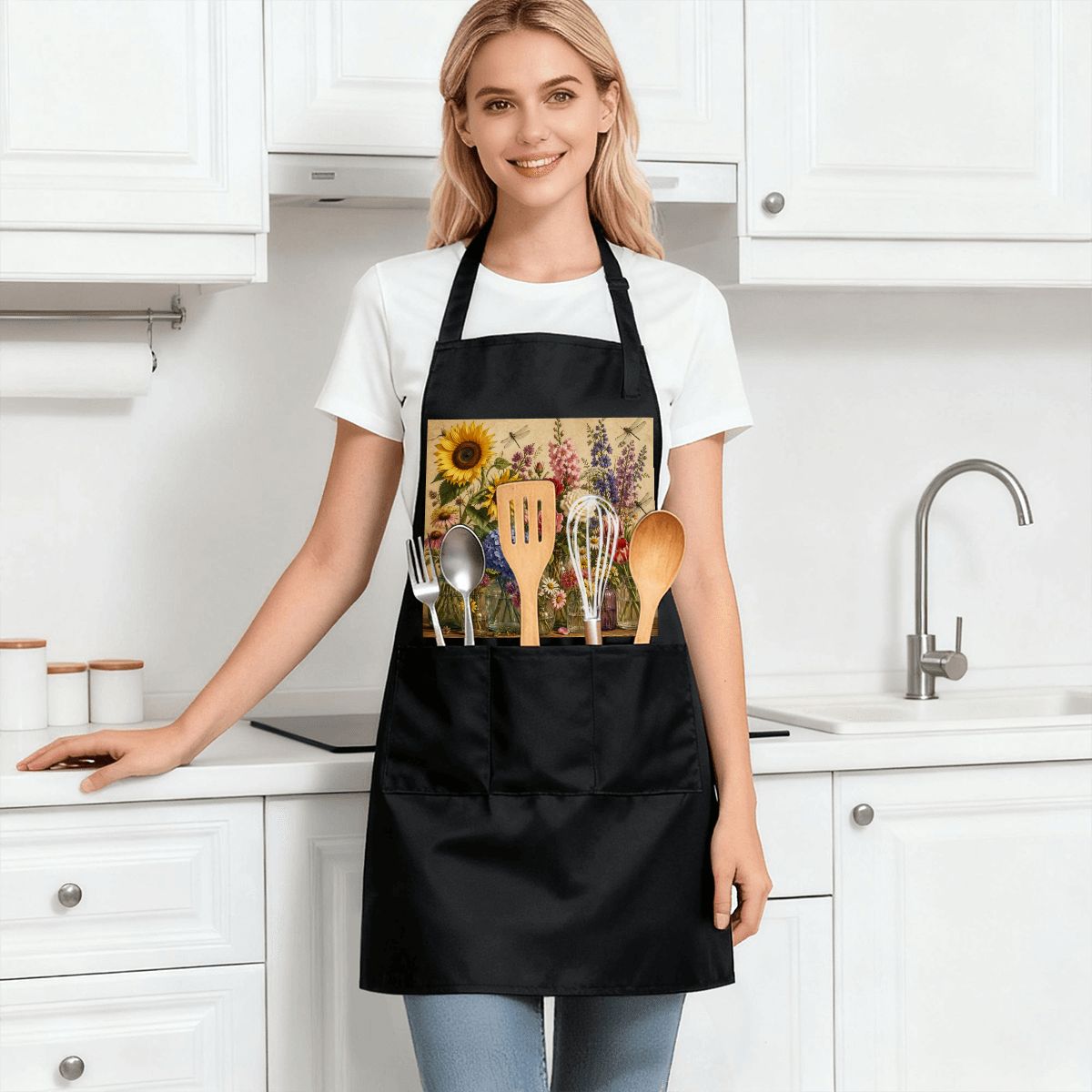Printed Waterproof 3 Pocket Kitchen Apron