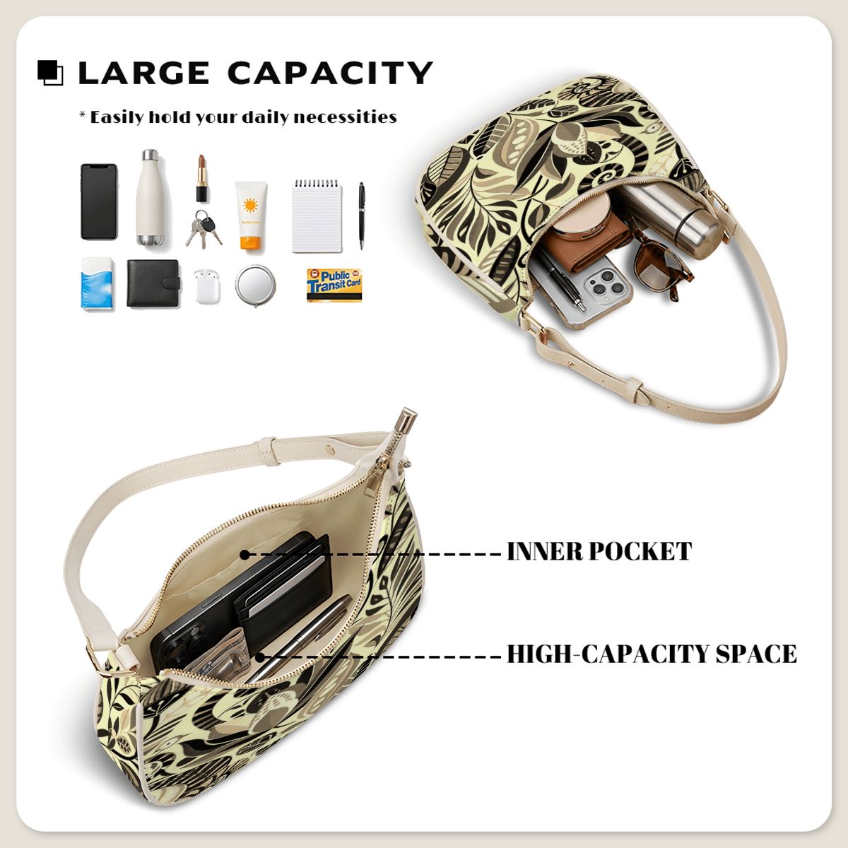 PUレザー クレセントバッグ