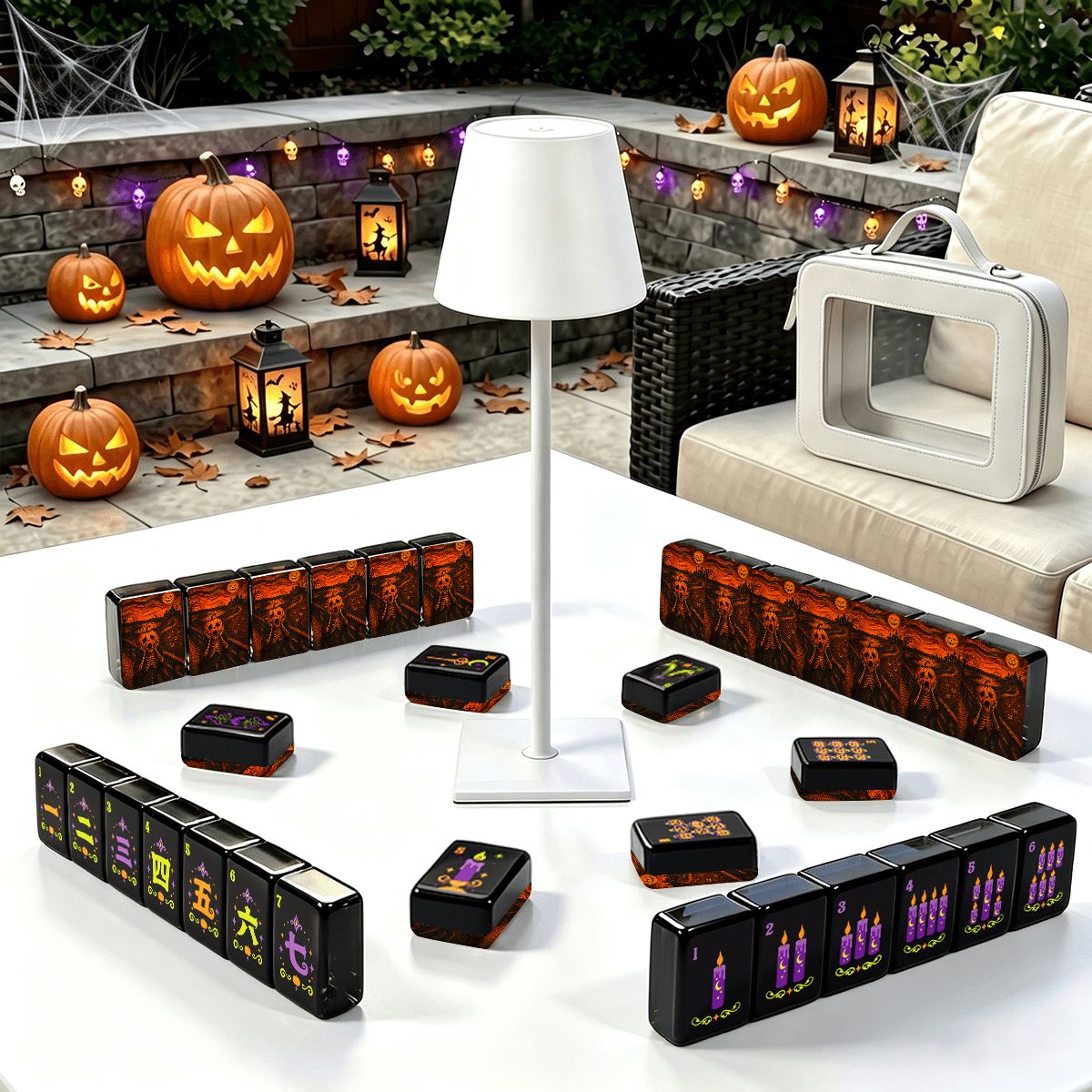 Pumpkin Hex Halloween Mahjong Tiles