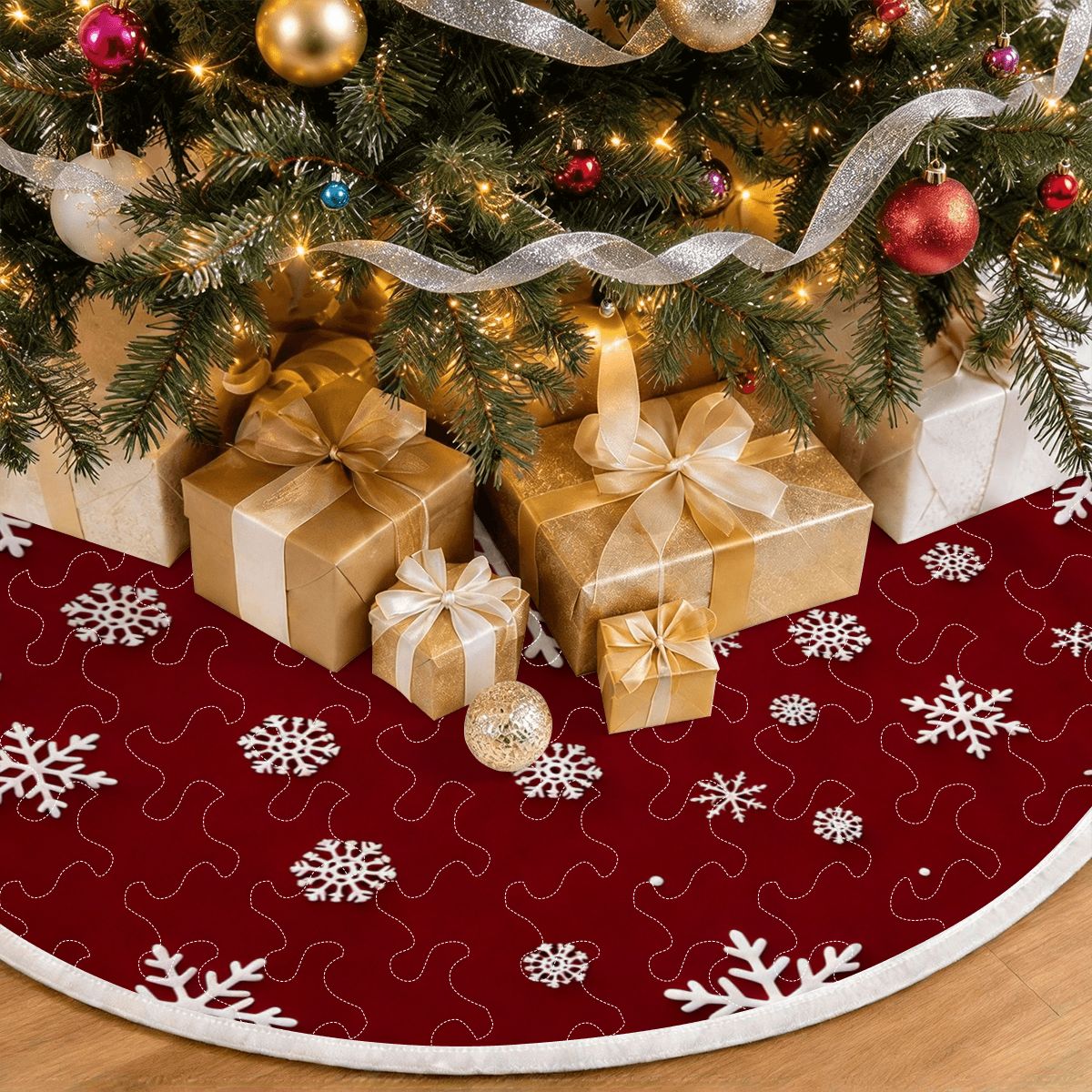 キルティングクリスマスツリースカート