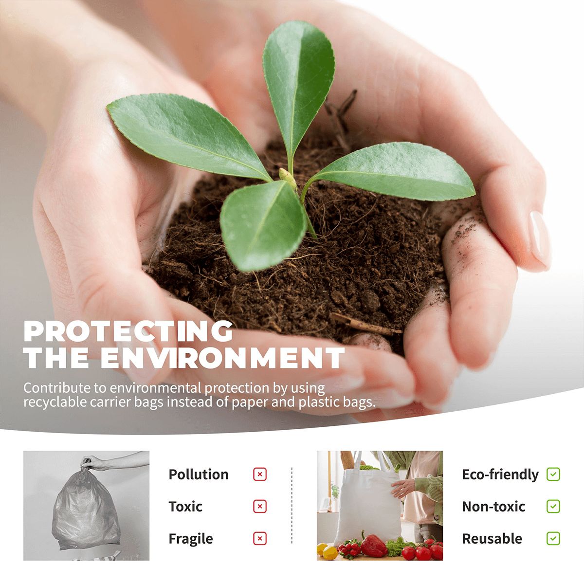 再利用可能なキャンバストートバッグ