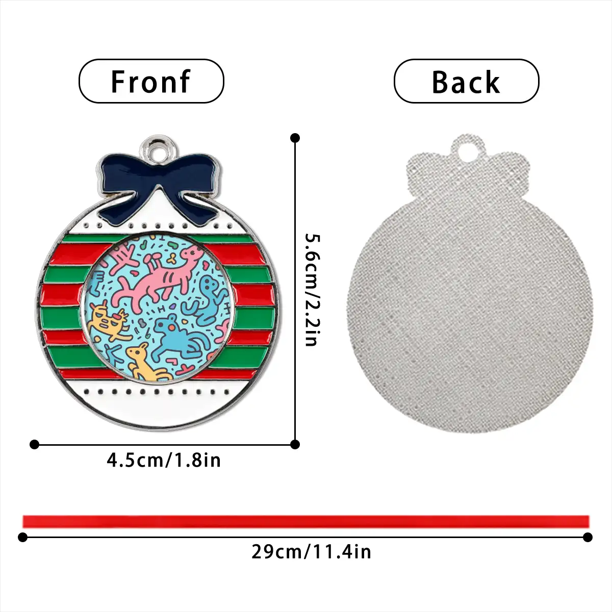 Circular Christmas Decorations Alloy Pendants