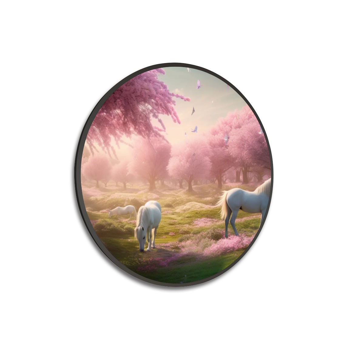 Round Framed Canvas Wall Art