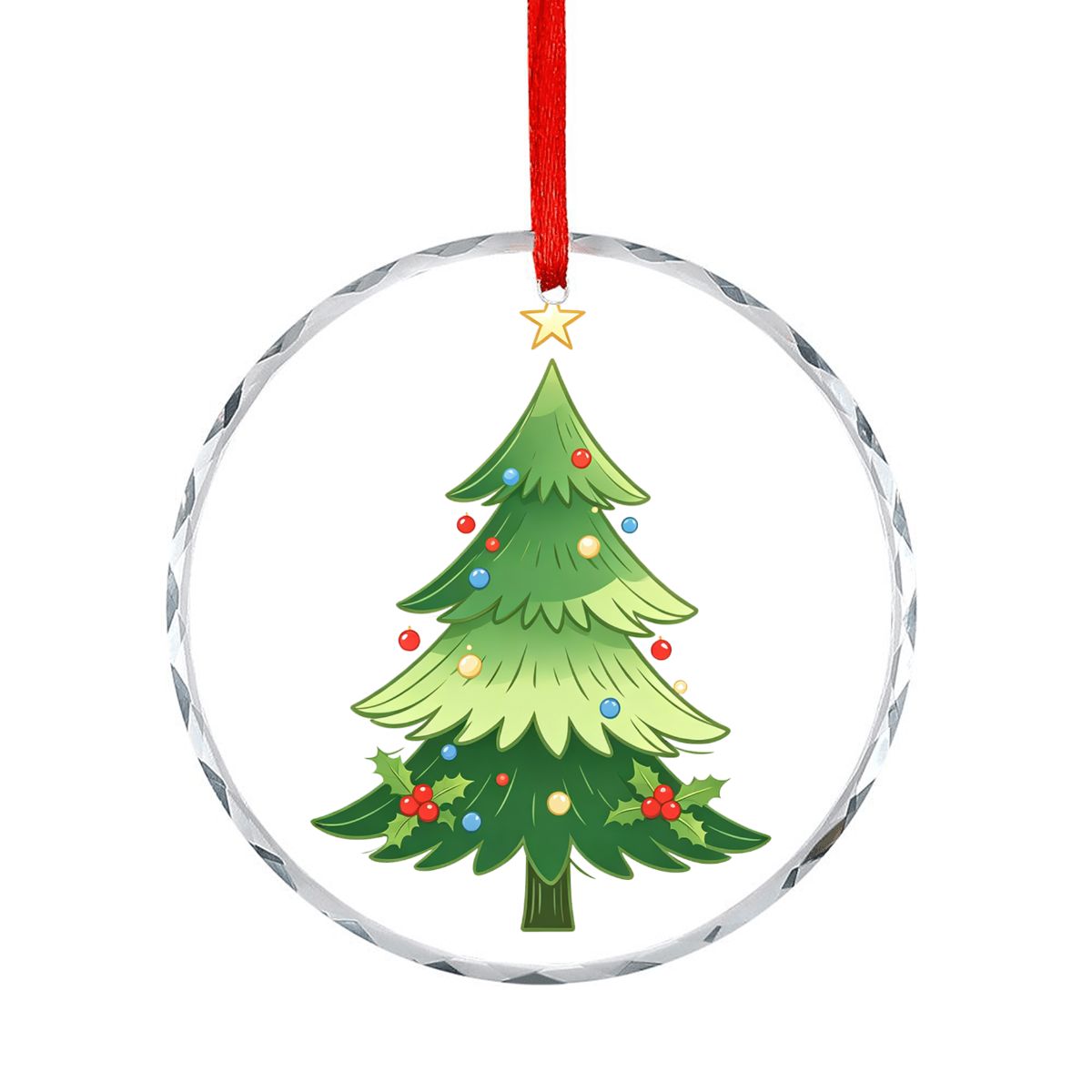 丸いガラスのクリスマスオーナメント