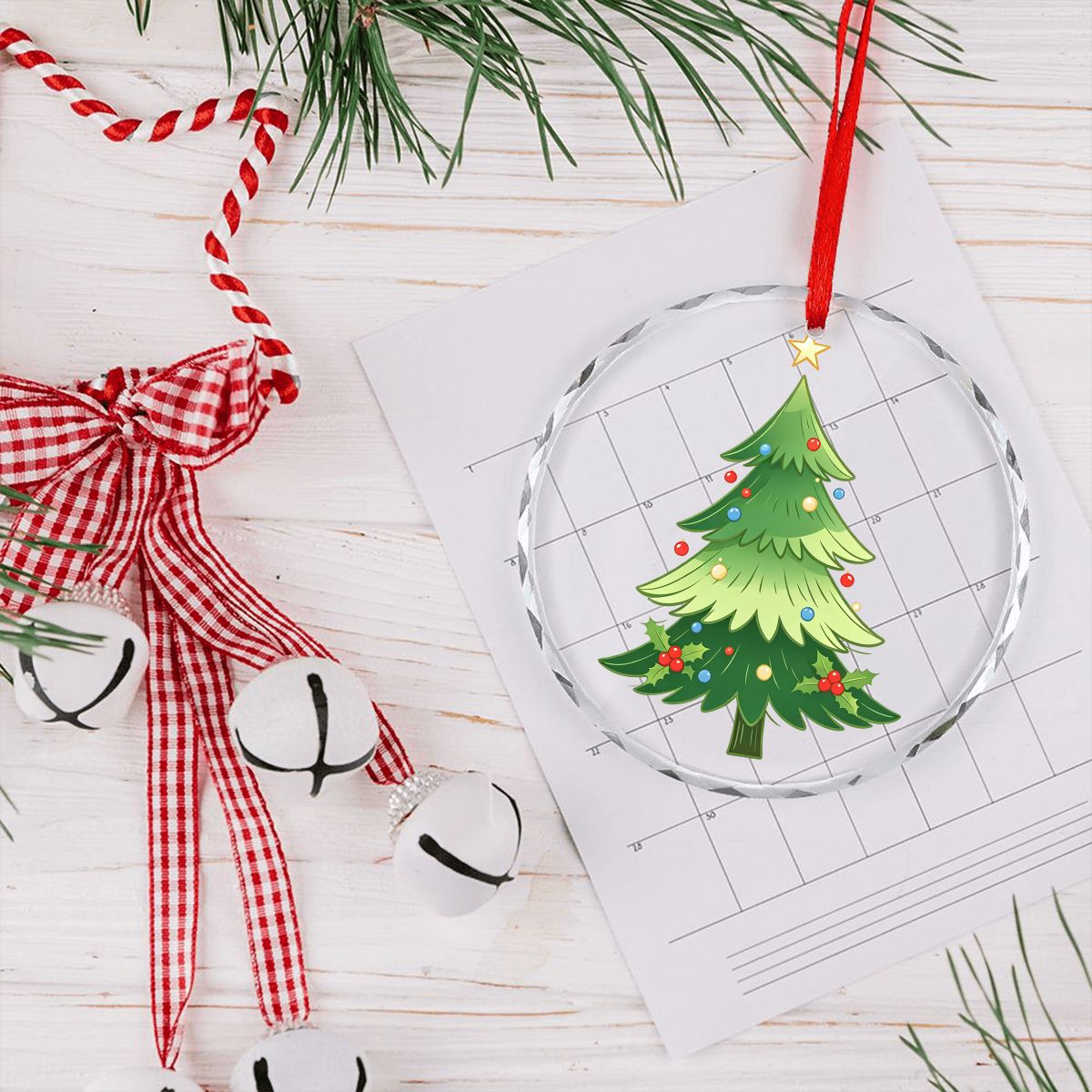 丸いガラスのクリスマスオーナメント