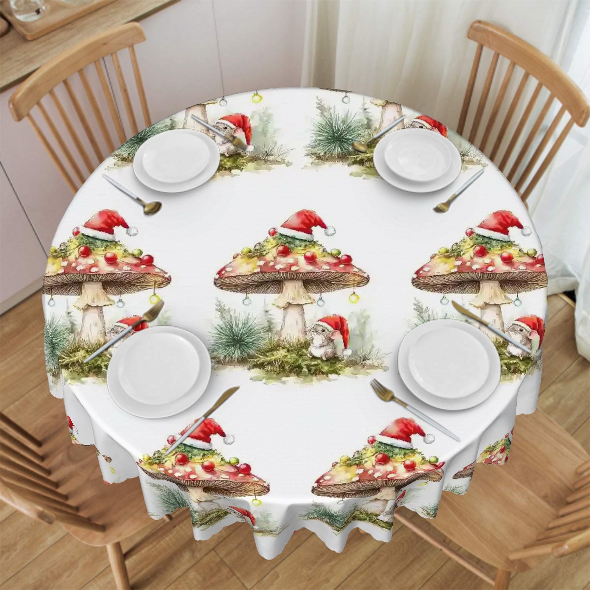 Round Tablecloth with Wavy Edge