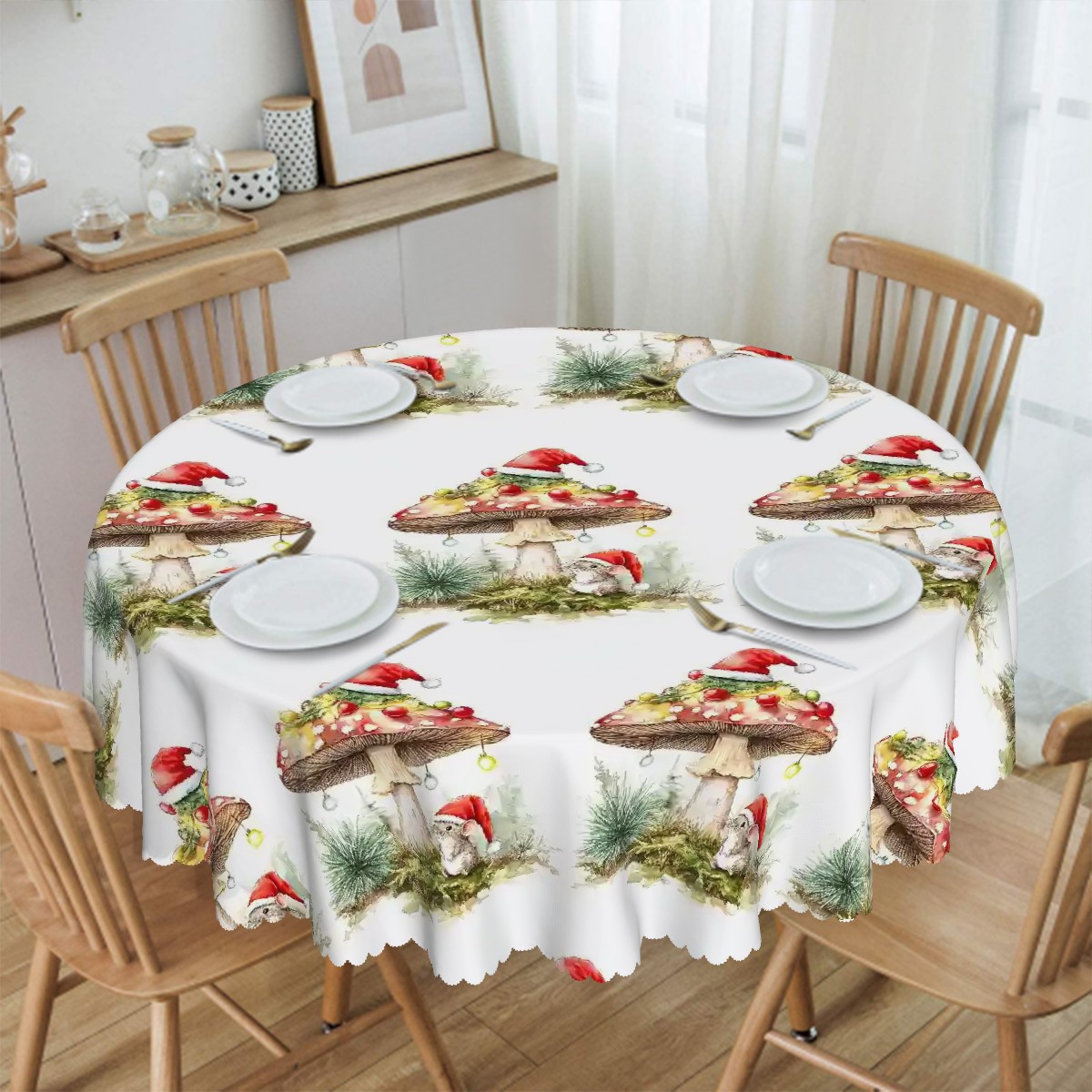 Round Tablecloth with Wavy Edge