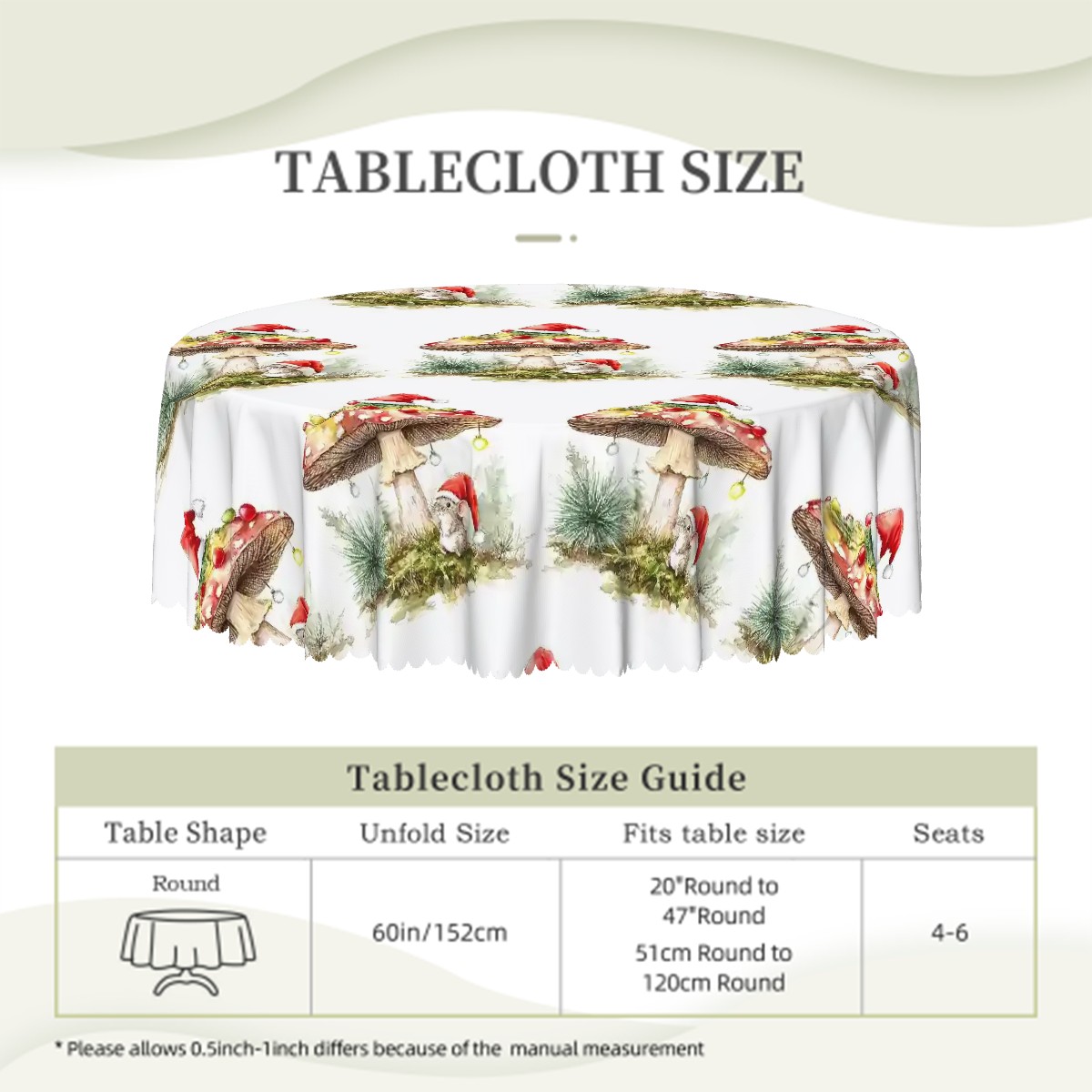 Round Tablecloth with Wavy Edge