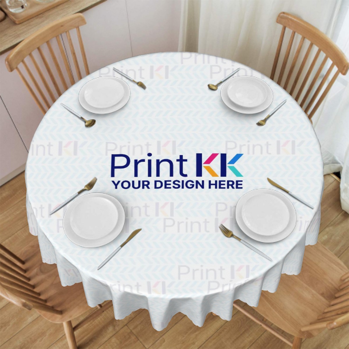 Round Tablecloth with Wavy Edge