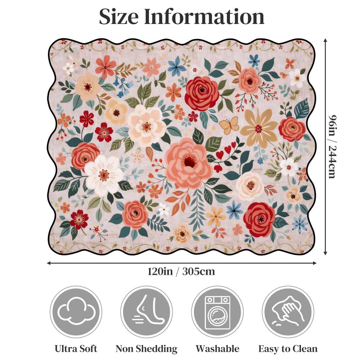 Scalloped Area Rug 120