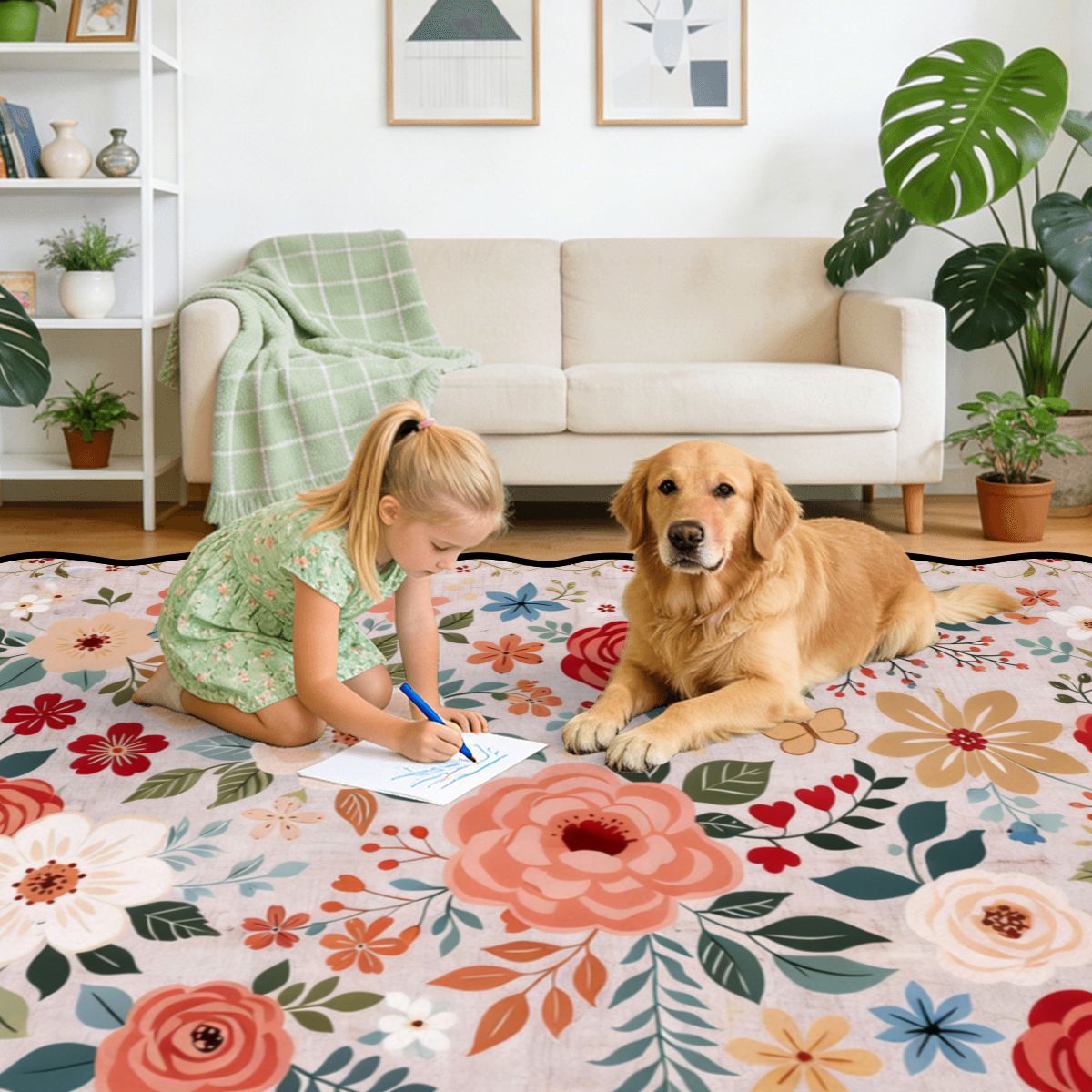 Scalloped Area Rug 120