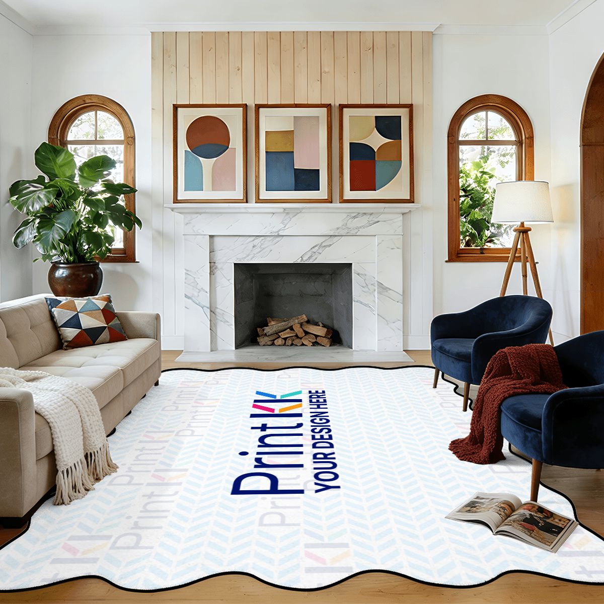 Scalloped Area Rug 120