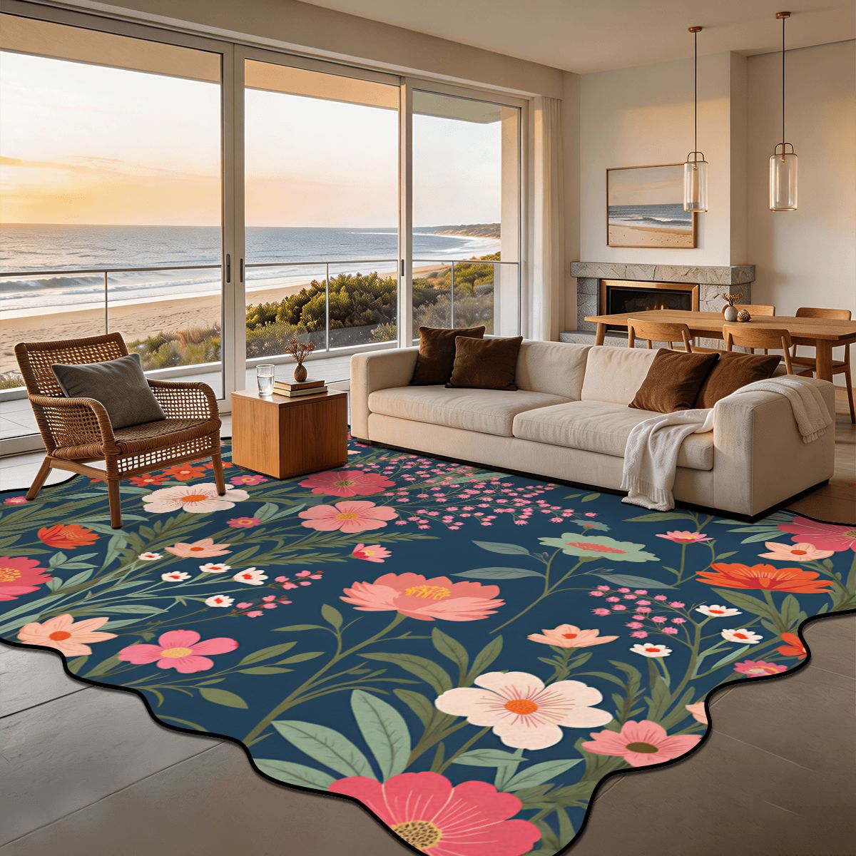 Scalloped Area Rug 144