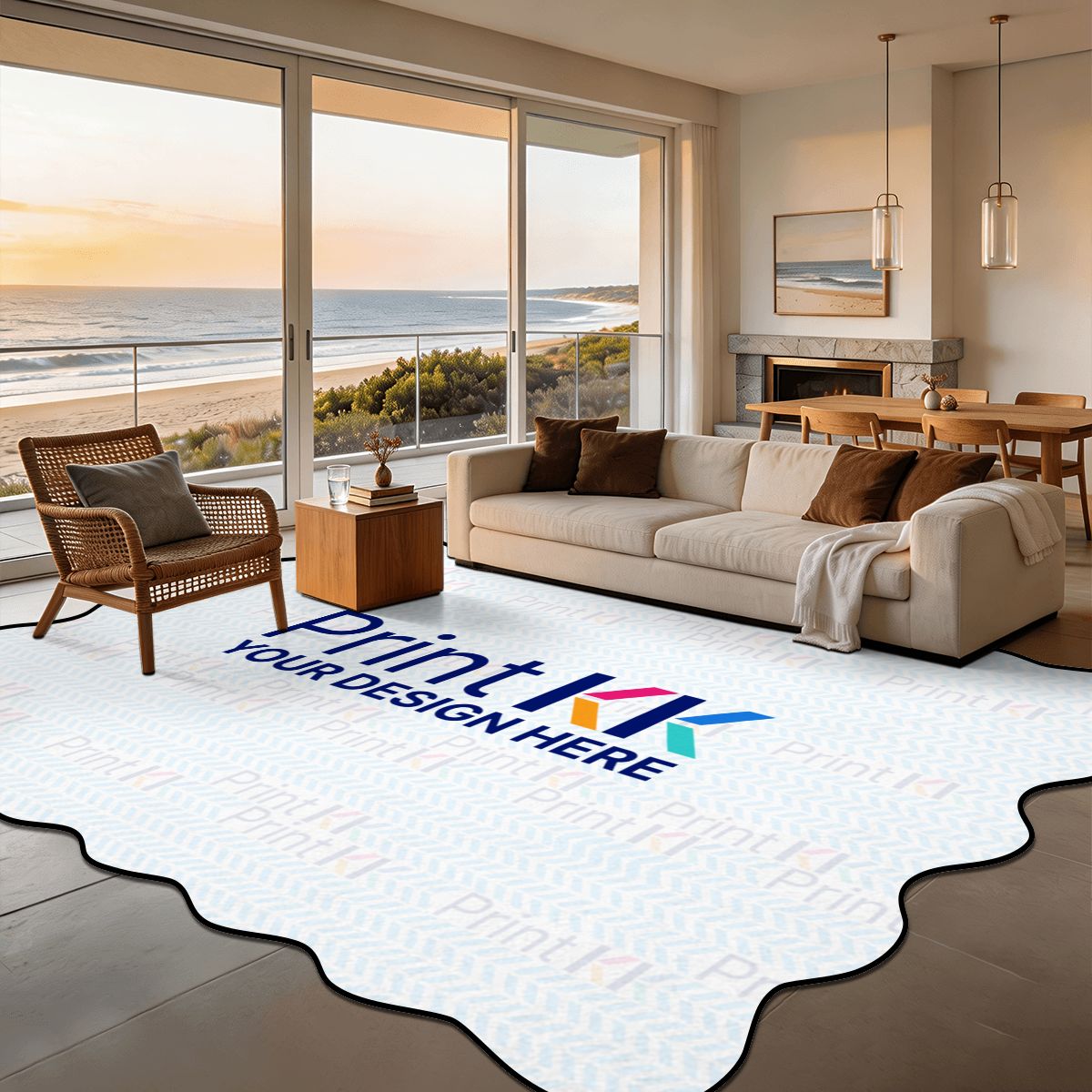 Scalloped Area Rug 144