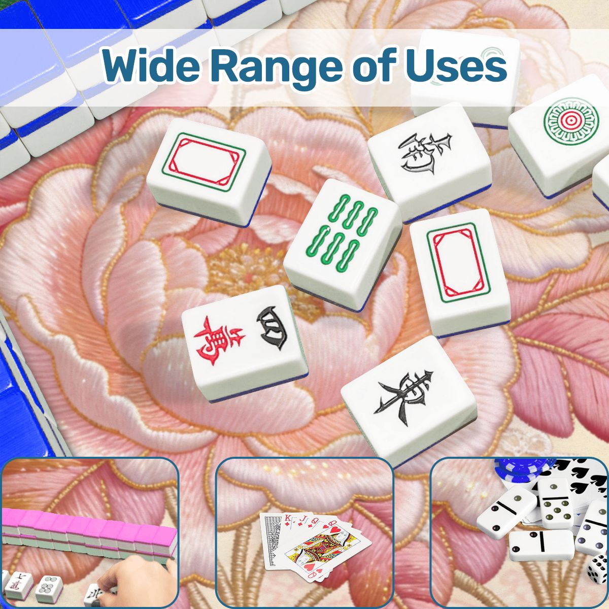 Tapis de Mahjong à bords festonnés 31.5