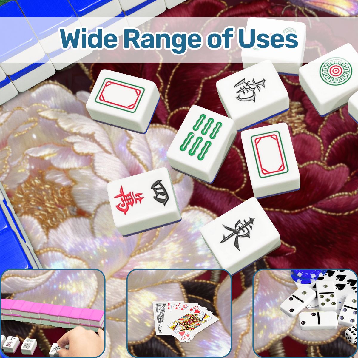 Tapis de Mahjong à bords festonnés 31.5