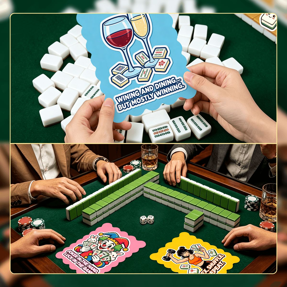 スカラップマージャンシャッフルカード - 4枚セット