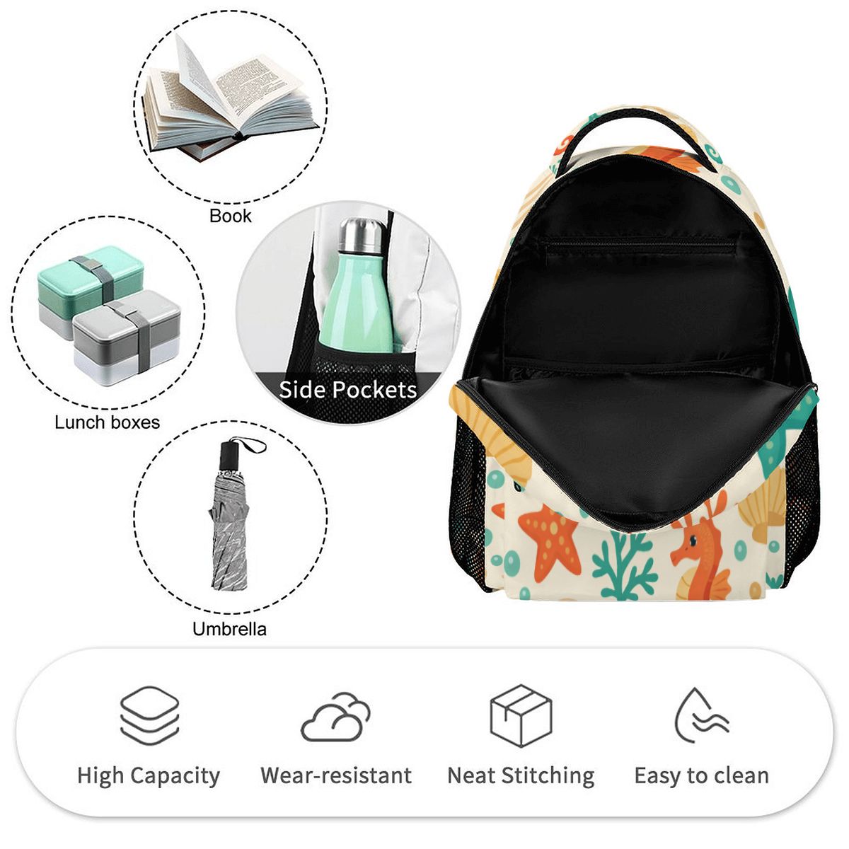 Großer Rucksack aus Köperstoff
