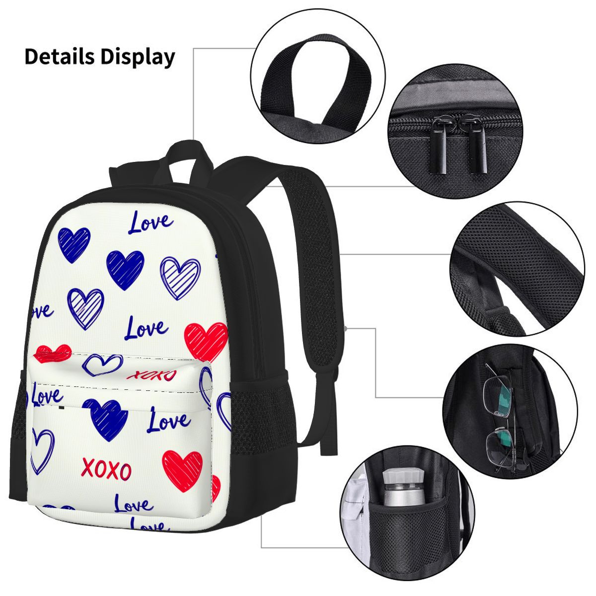 Set of 3 Bags (Oxford Backpack Lunch Bag & Pencil Pouch)