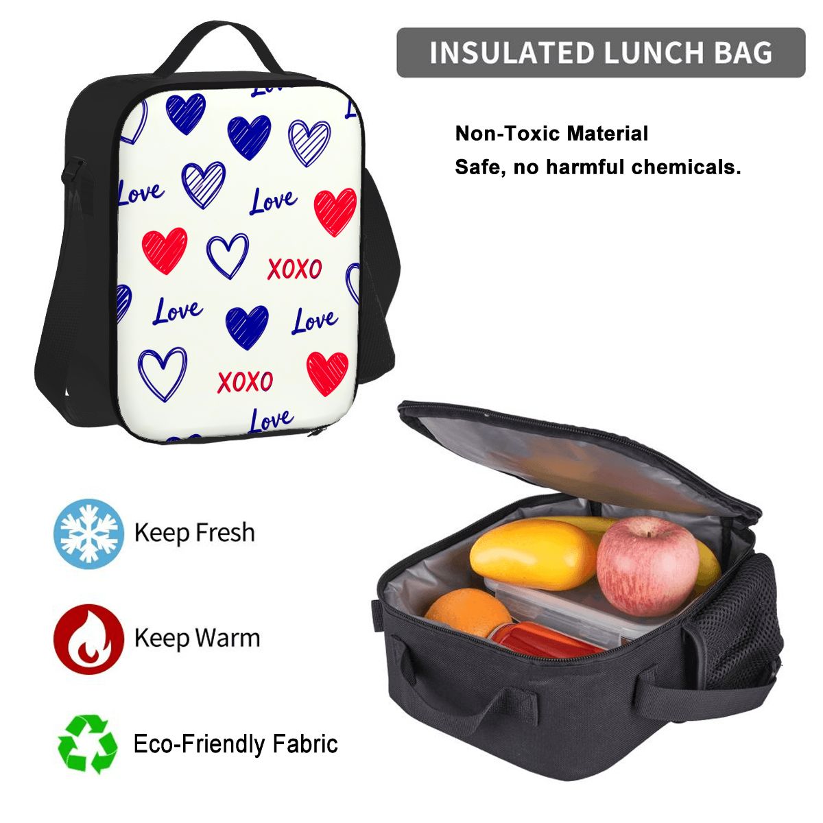 Set of 3 Bags (Oxford Backpack Lunch Bag & Pencil Pouch)