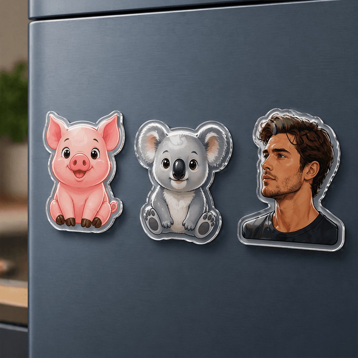 Imán de nevera de acrílico con forma