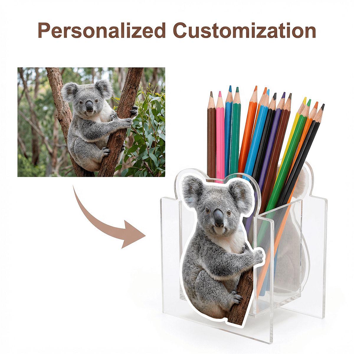 Shaped Acrylic Pen Holder