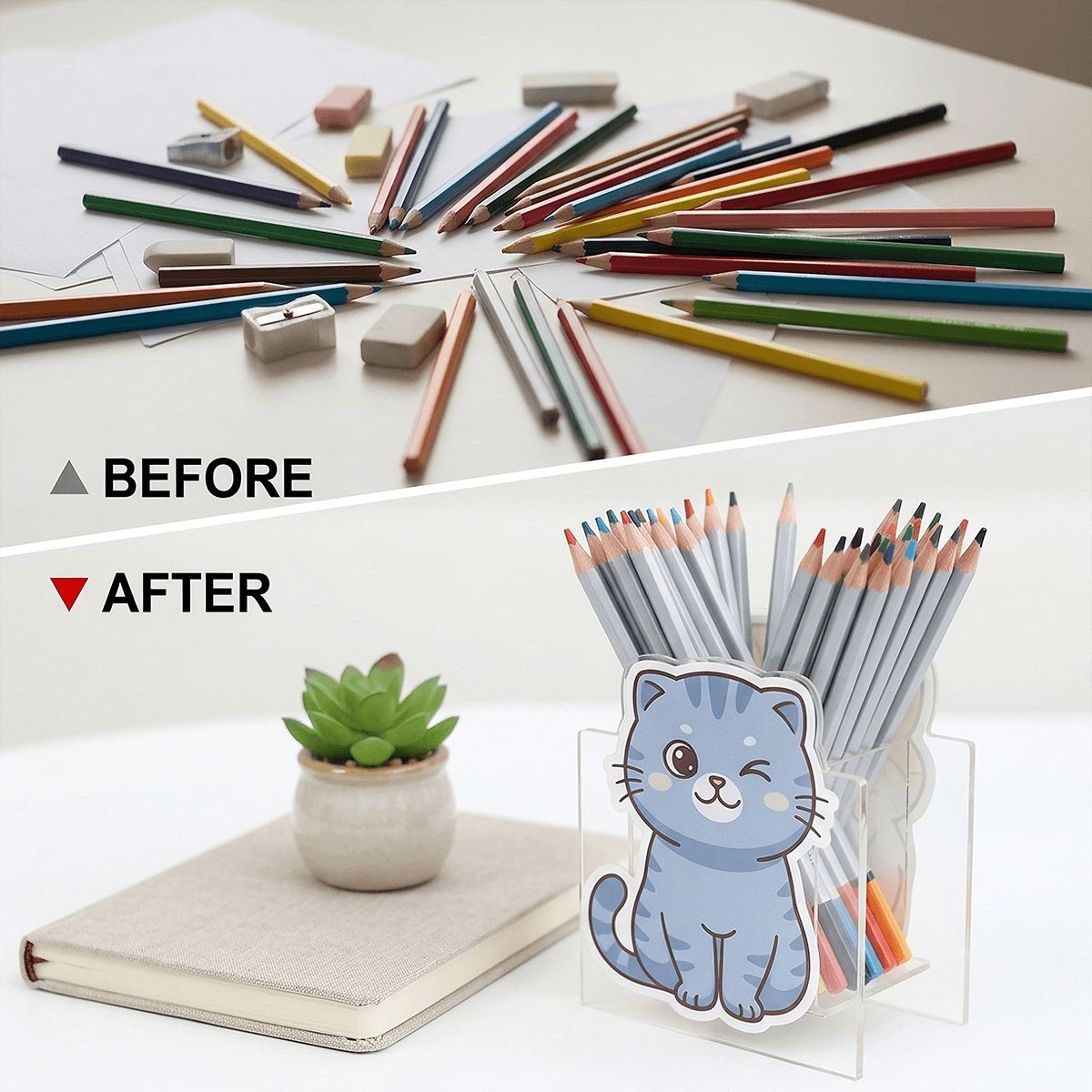 Shaped Acrylic Pen Holder