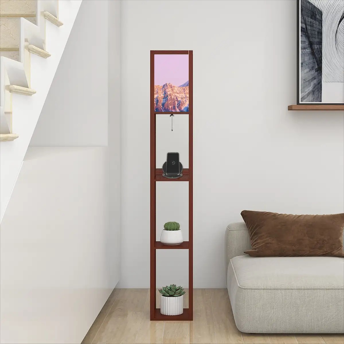 Floor Lamp with Shelves