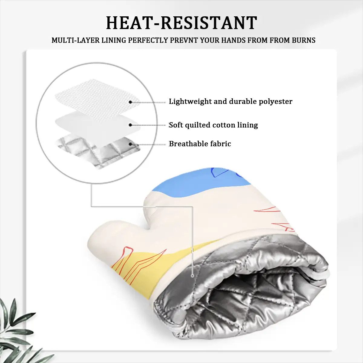 Silicone Oven Mitts Heat Resistant Set