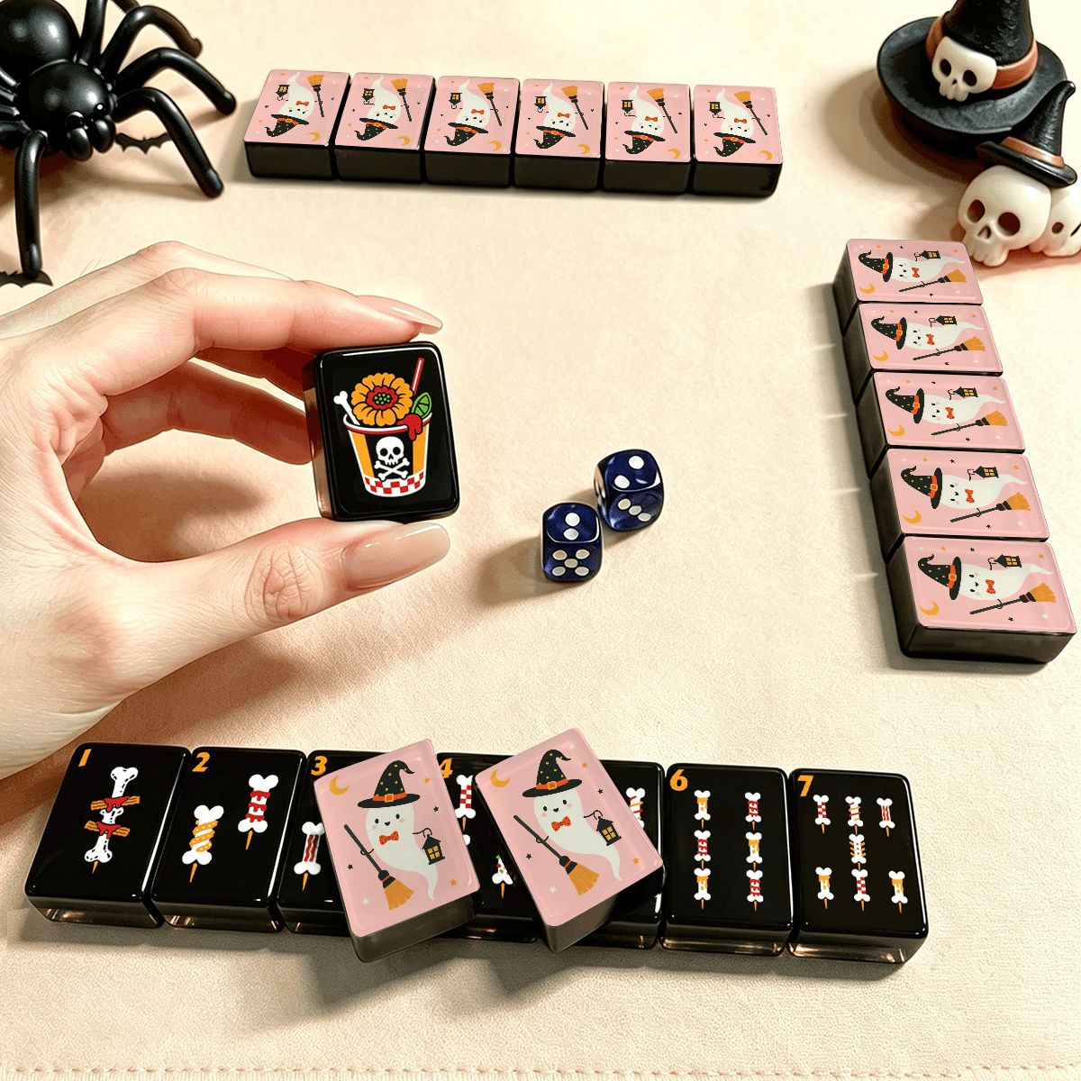 Skull Diner Halloween Mahjong Tiles