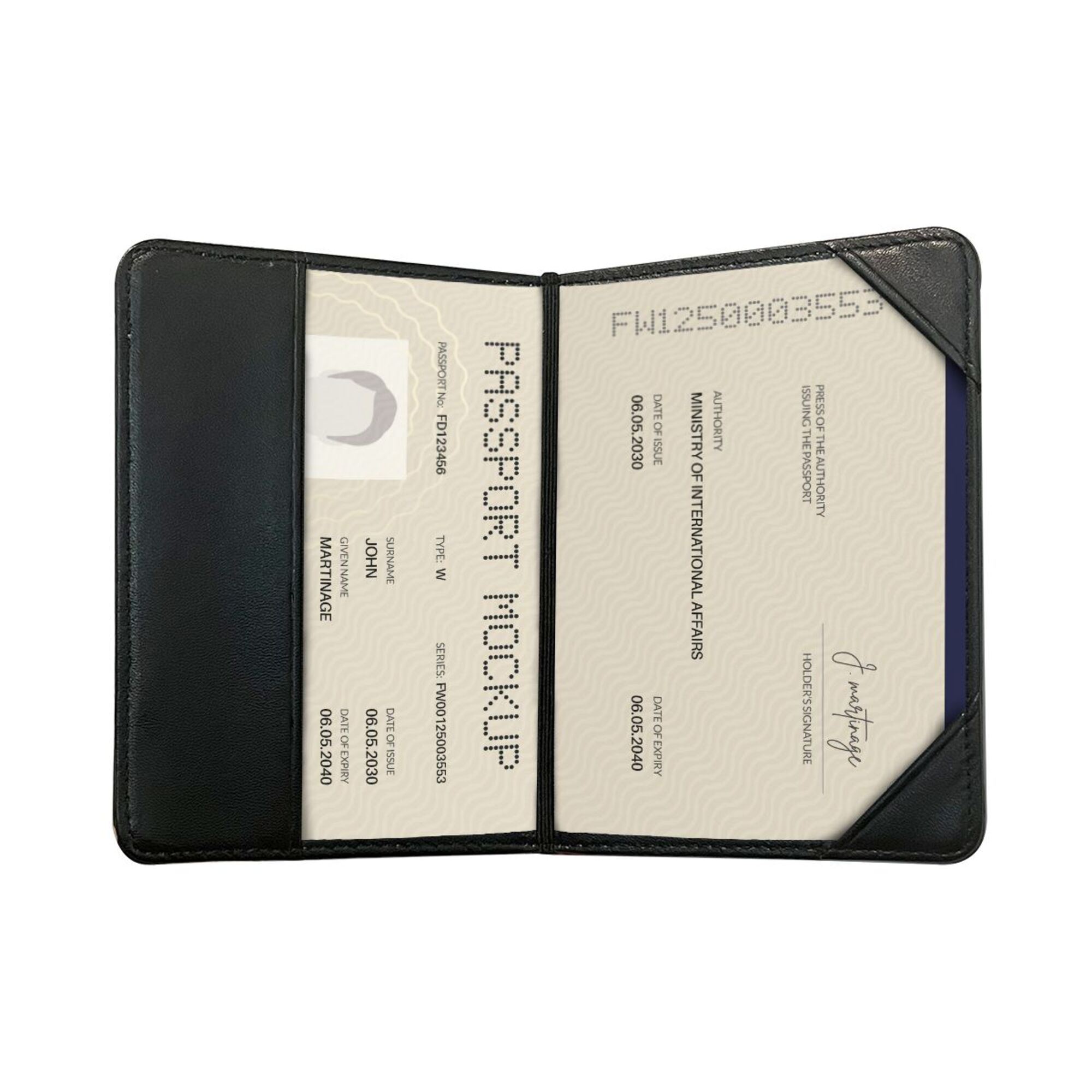 Small Passport Holder for Travel (Double-Sided Pattern)
