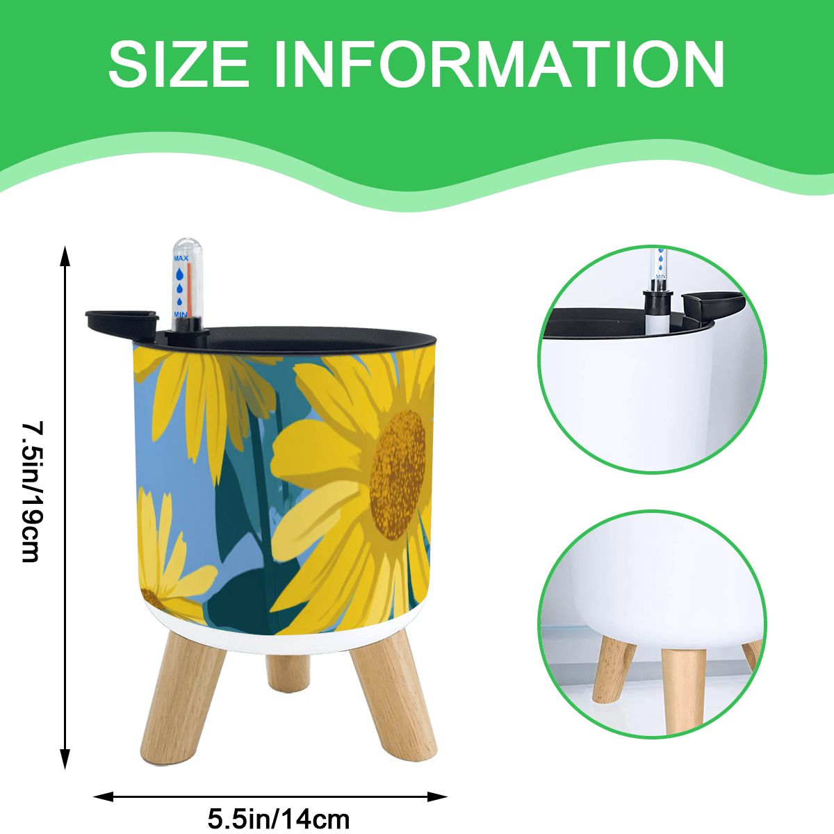 Small Plant Pots with Legs Set of 3