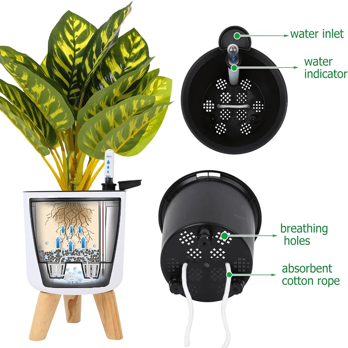 Small Plant Pots with Legs Set of 3