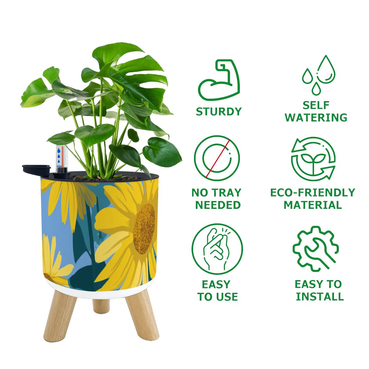 Small Plant Pots with Legs Set of 3