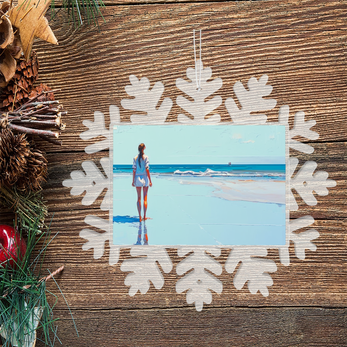 Christmas Decorations Snowflake Pendant (Horizontal)