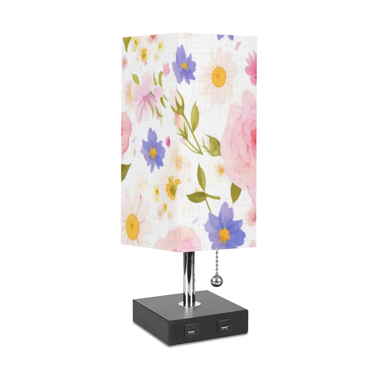 Square Table Lamp with USB Port No Trim