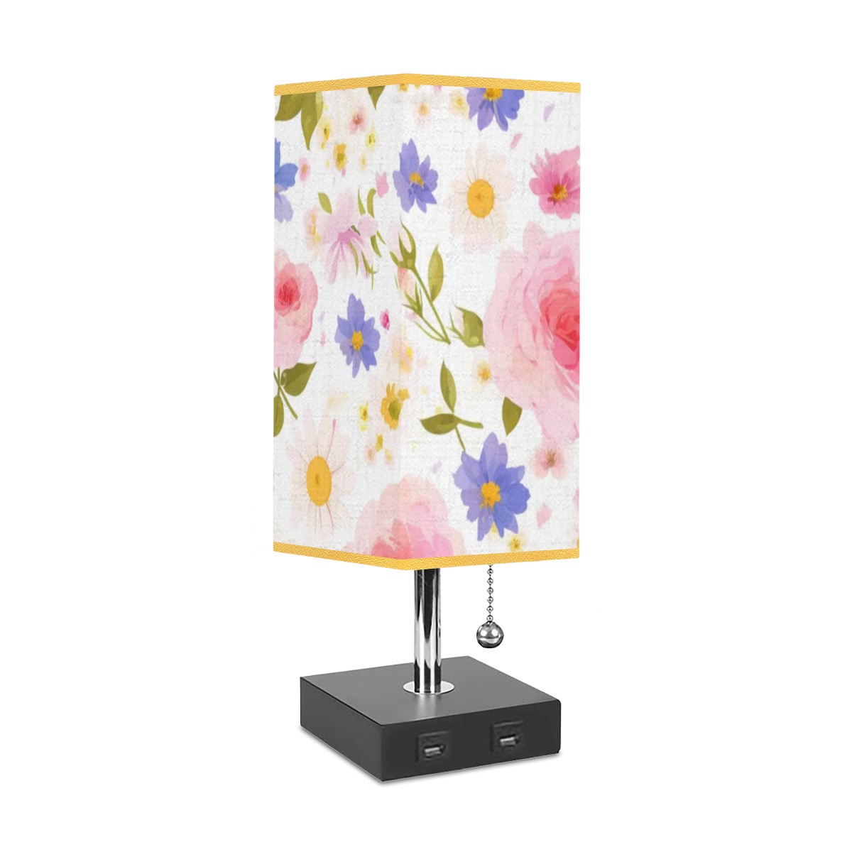 Square Table Lamp with USB Port